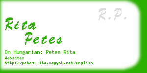 rita petes business card